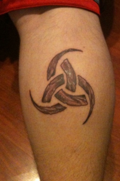 Triple Odin Horns Tattoo On Leg Calf
