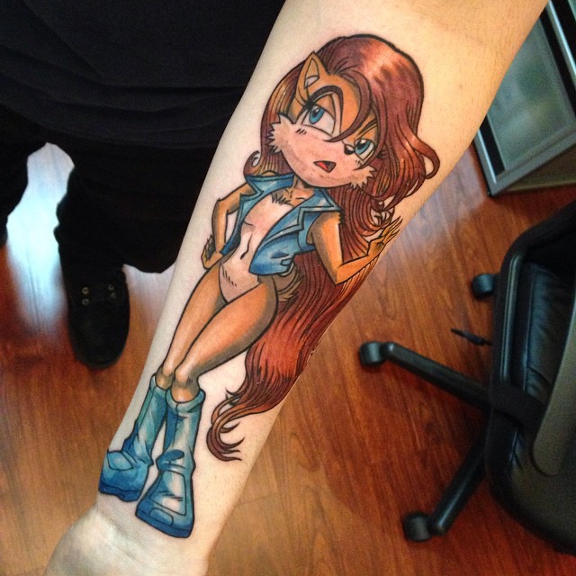 Sally Acorn Sonic the Hedgehog Book Series Cartoon Tattoo