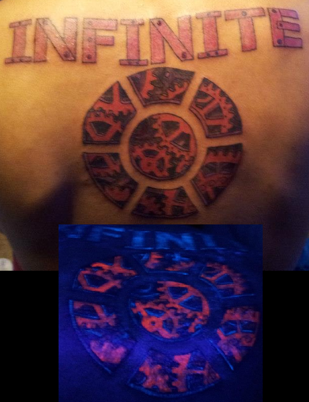 Steampunk Gears Blacklight Tattoo