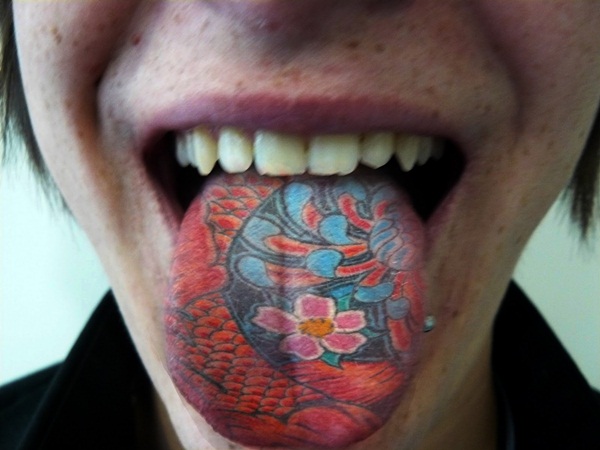 Japanese Tongue Tattoo Design Idea