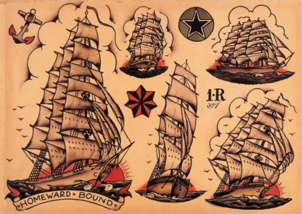 Sailor Ships Tattoo Design Idea Flash