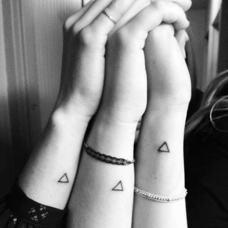 Three Friends Have Triangle Tattoo On Wrists