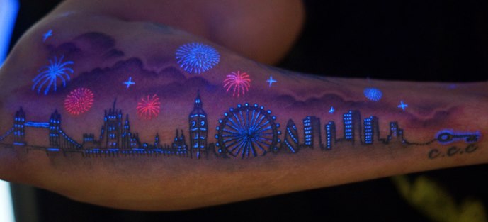 Unique UV Tattoo On Right Forearm