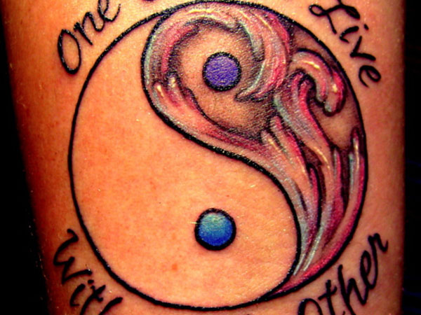 Water Waves In Yin Yang Tattoo Image