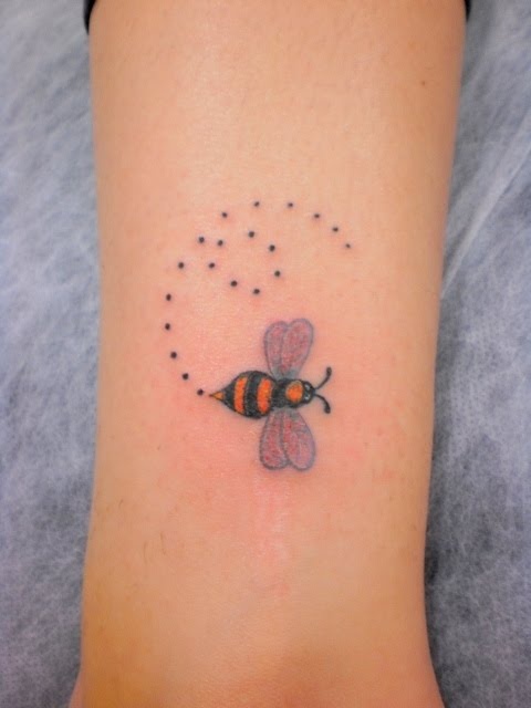 Cute Small Bumblebee Tattoo