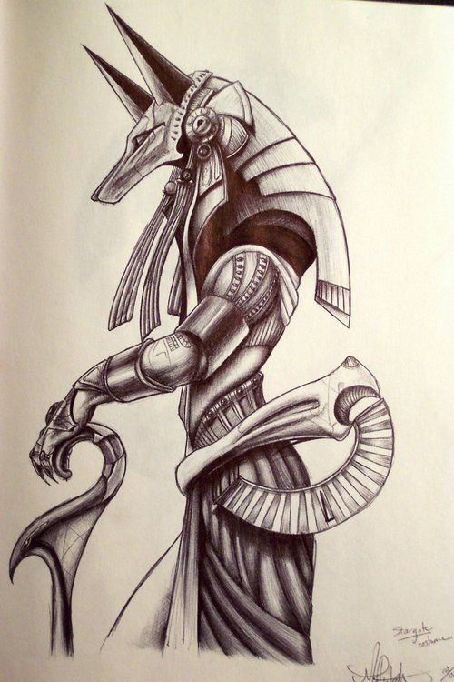 Egyptian God Anubis Tattoo Design
