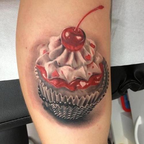 Lovely Jelly Cake Tattoo On Bicep
