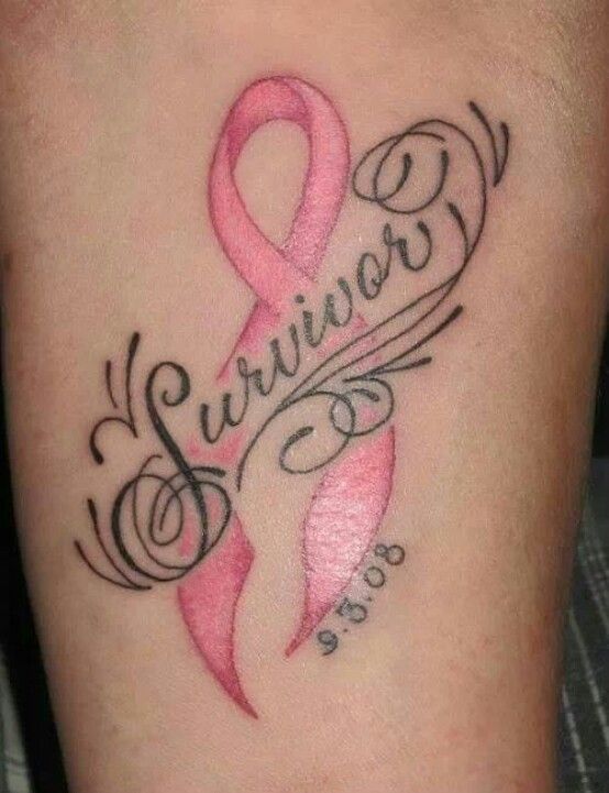 Memorial Cancer Survivor Tattoo On Leg