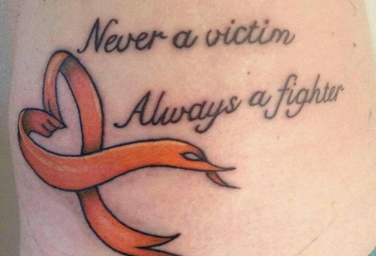 Never A Victim Always A Fighter Cancer Ribbon Tattoo