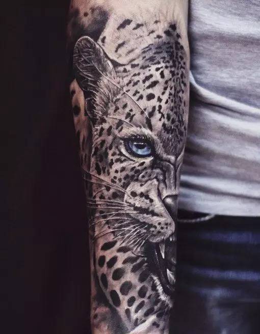 Right Arm Jaguar Head Tattoo