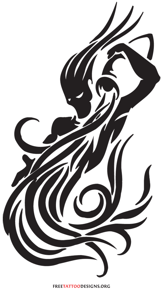 Unique Black Ink Aquarius Tattoo Design