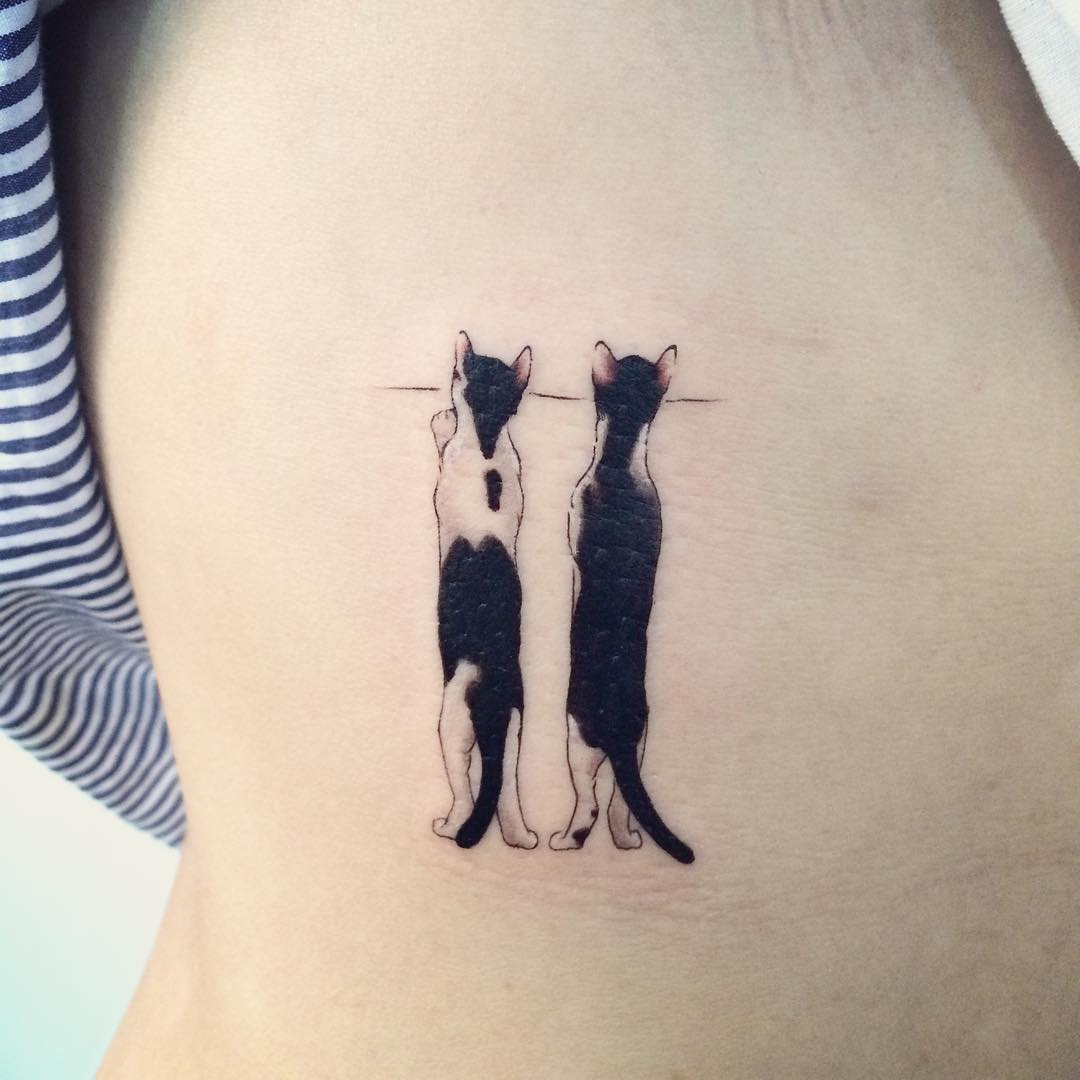 Nice Watching Cats Tattoo