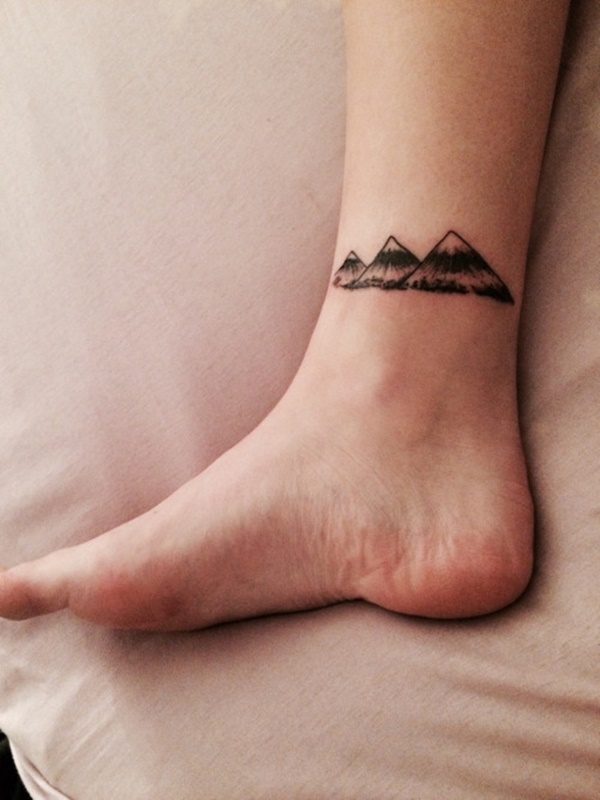 Small Ankle Mountains Tattoo