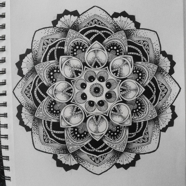 Wonderful Mandala Flower Tattoo Design