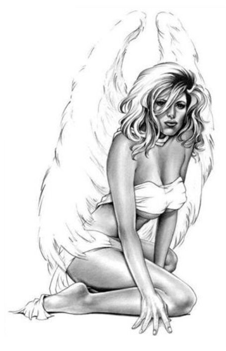 Awesome Angel Girl Tattoo Design