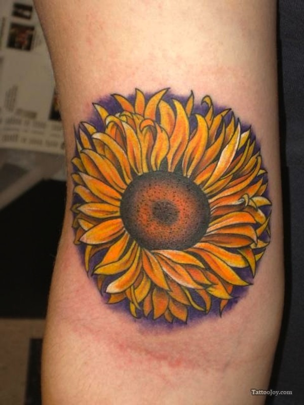 Sunflower Tattoo On Right Forearm