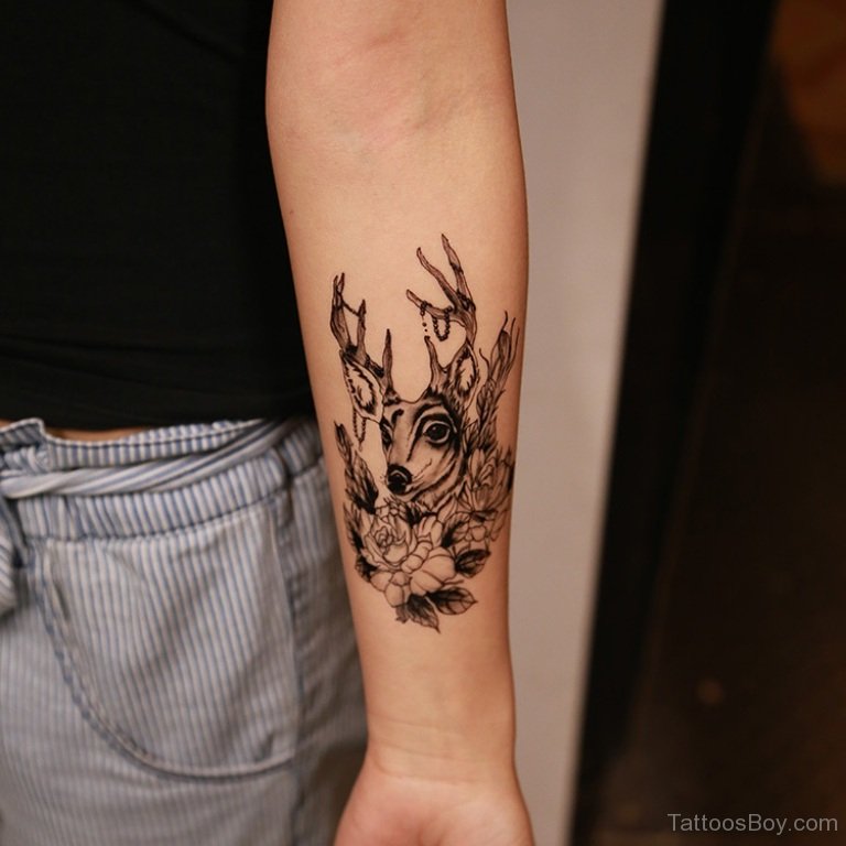 Left Forearm Deer Tattoo