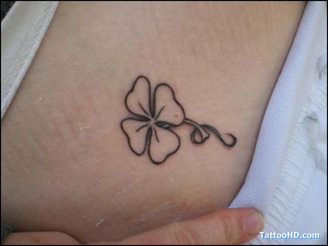 Outline Clover Leaf Tattoo