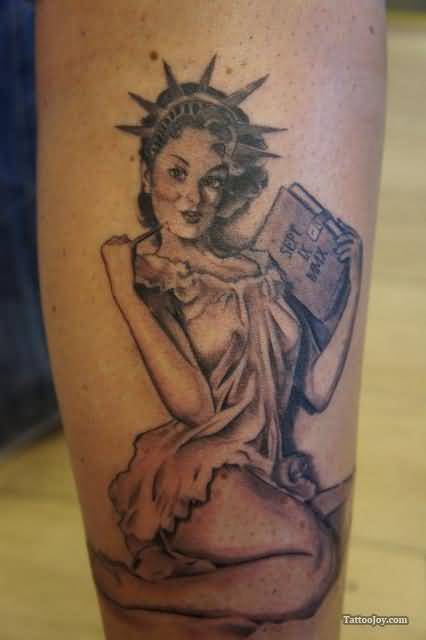 Statue Of Liberty Pinup Girl Tattoo