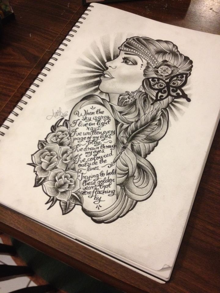 Tombstone And Gypsy Tattoo Design