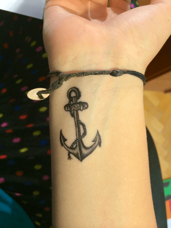 Right Wrist Anchor Tattoo For Girls