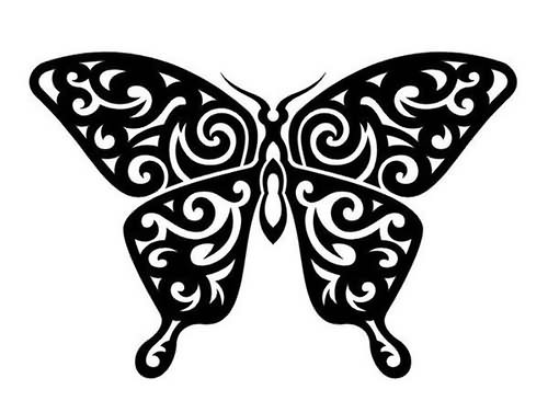 Black And White Butterfly Tattoo