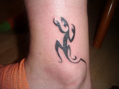 Tribal Lizard Tattoo On Ankle